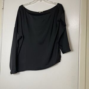 L'academie black asymmetrical long sleeve off shoulder top size small